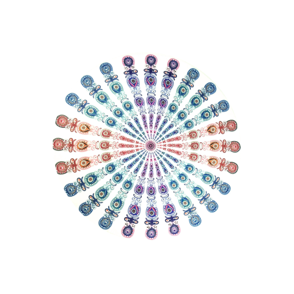 Rund måttescarve Mandala gobelin strand picnic tæppe tæppe tæppe boheme trefarvet