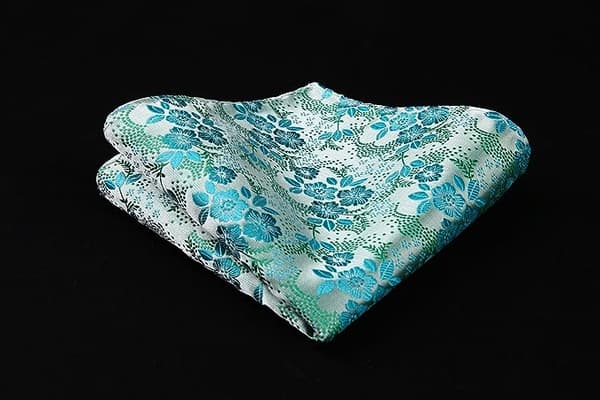 Herr Extra Lång Blommig Paisley Slips och Näsduk Set