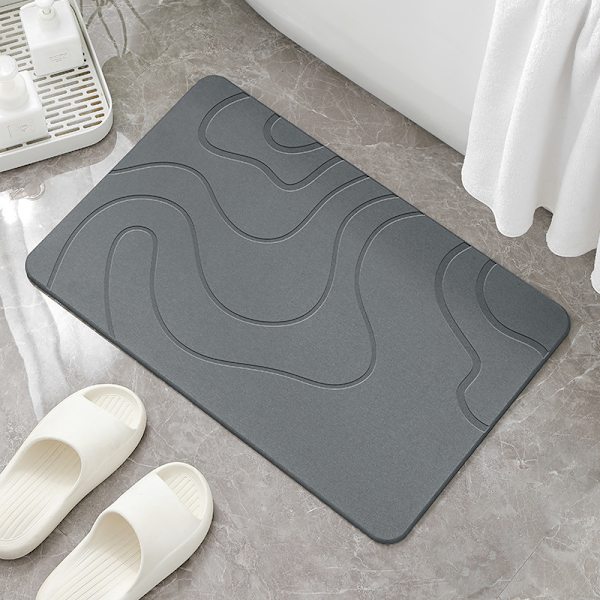 Halkskyddad badrumsmatta i diatoméjord, 23,5\" x 15,5\", superabsorberande, snabbtorkande badrumsmatta, multifunktionell, miljövänlig bad