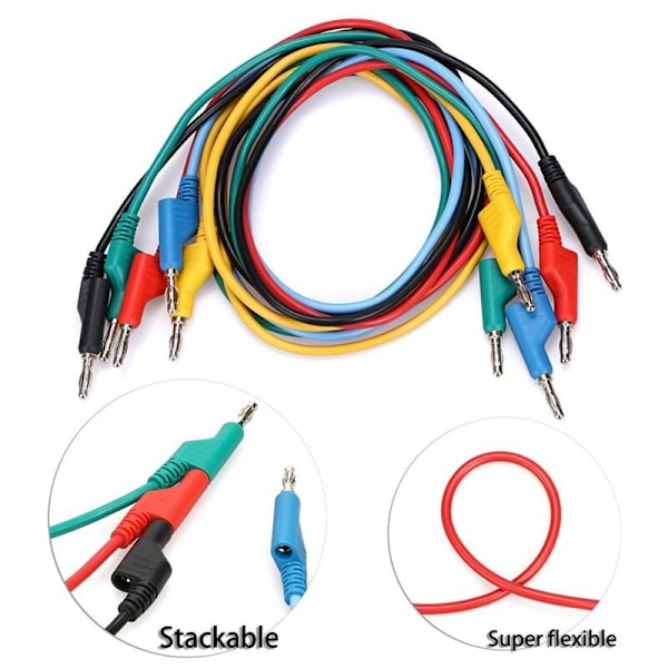 Dubbel Banan dubbel sladd för 4 mm Multimeter 4 mm Strömkabel Kontinuerlig sockel Dubbel Pistol 1000 V/15 A Testsladd