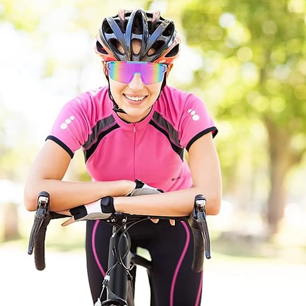 Polariserede cykelbriller - Hvide, landevejscykelbriller, sportsbriller til mænd og kvinder, vind- og anti-tåge anti-UV 400, til løb, cykling, fiskeri