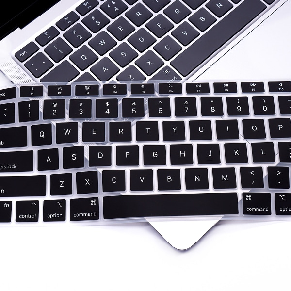 Svart tastaturdeksel kompatibel med MacBook Air 13 tommers bakgrunnsbelyst
