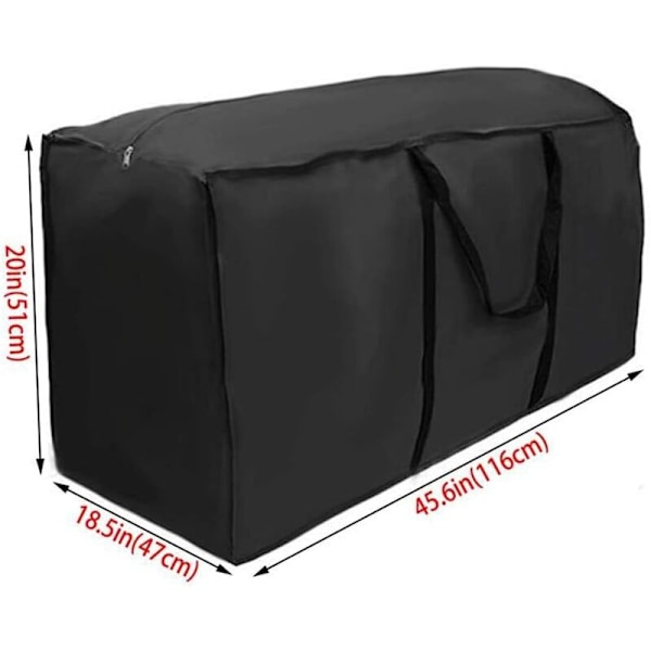 Vattentät Förvaringsväska för Trädgårdsmöbelkuddar, 210D Oxfordtyg Utomhus Förvaringsöverdrag Vattentätt Anti-UV Uteplats Tygtäckning (116x47x51cm)