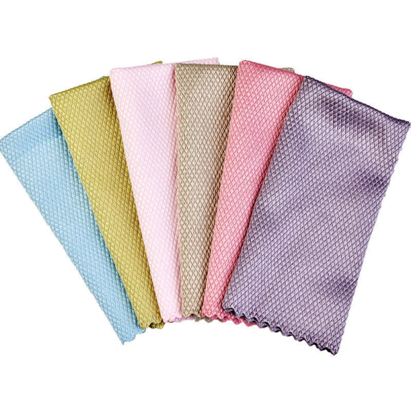 （Satunnainen väri） Mikrokuituinen clinons Clean -puhdistus 10 lähempää puhdistusta kalan suomuissa 40x30cm, uudelleenkäytettävä ekologinen pyyhe auton ikkunoiden puhdistukseen rasvassa