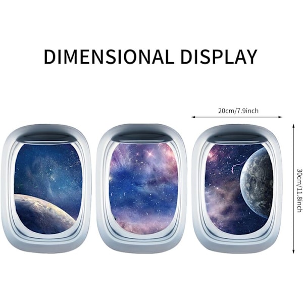 3 rom 3D rom veggklistremerker for barnerom, planet astronaut veggklistremerker, veggklistremerke romlig galakse, soveromsdekorasjon gutter og jente