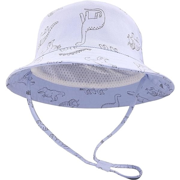 Blå tåke SEYUFN Bob solhatt baby gutt bred brem bøttehatt baby jente justerbar bomullshatt UV-beskyttelse sommerhatt for barn