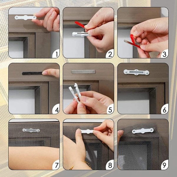 Fönstermagneter, 12-pack Självhäftande Sällsynta Jordartsmetaller Rektangulära Permanentmagneter med Magnetklämma för Insektskydd på Fönster (12)