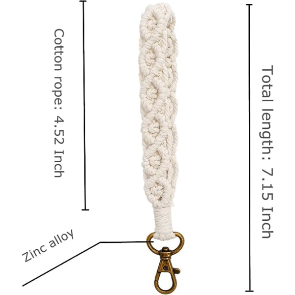 Bohemian Lace Keychain Armbånd Håndlaget Håndledd Nøkkelring Holder Håndledd Lanyard Damer Jenter