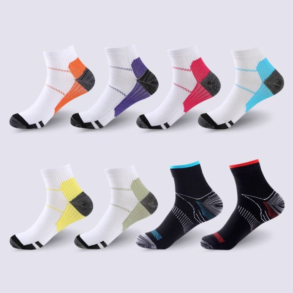 Stretch Compression Sports Socks for Men and Women, Pack of 8 Pairs Low Cut Socks for Men and Women, Breathable Cotton Men Sport Sock