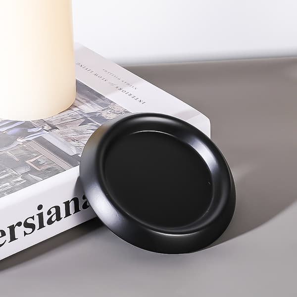 2 stk. svart stearinlysholder i metall, jernplate, til julepynt