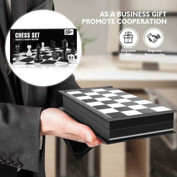 Sjakksett, magnetisk sjakkbrett, Chess Deluxe Folding Chess, Mini