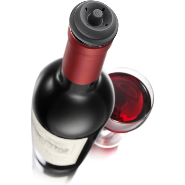 Grå-Vin vakuumpropp-6 stycken-Kork för vakuumpump