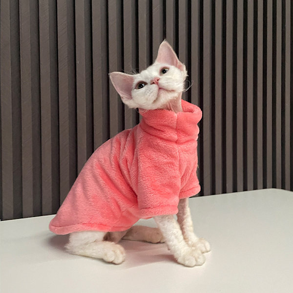 Kattetøj - Turtlenecks til katte, fleece vinterpullover veste til killinger, hyggelige bløde ærme pyjamas til katte, varme, kolde heldragter til kæledyr