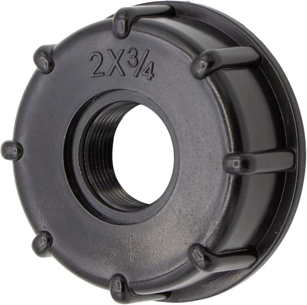 S60 x 6, 3/4\" sisäkierre, muovi, musta