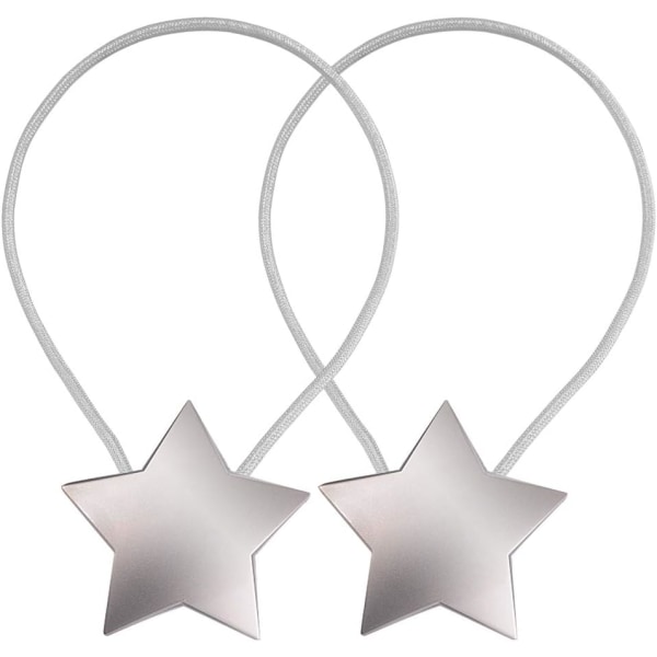 2PC Star magnetisk gardinaftrækker (sølv), Gardinaftrækkergardin