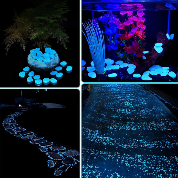 300 stycken självlysande sten, dekorationsstenar för blomkrukor, akvarium