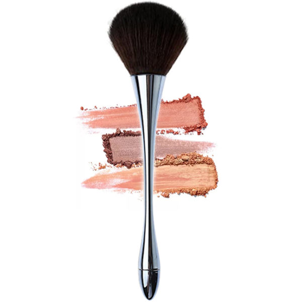 Makeup børste 1 stk. Guldbelagt makeup børste pudder ansigtsbørste makeup værktøj - (Håndtagsfarve: Sølv)