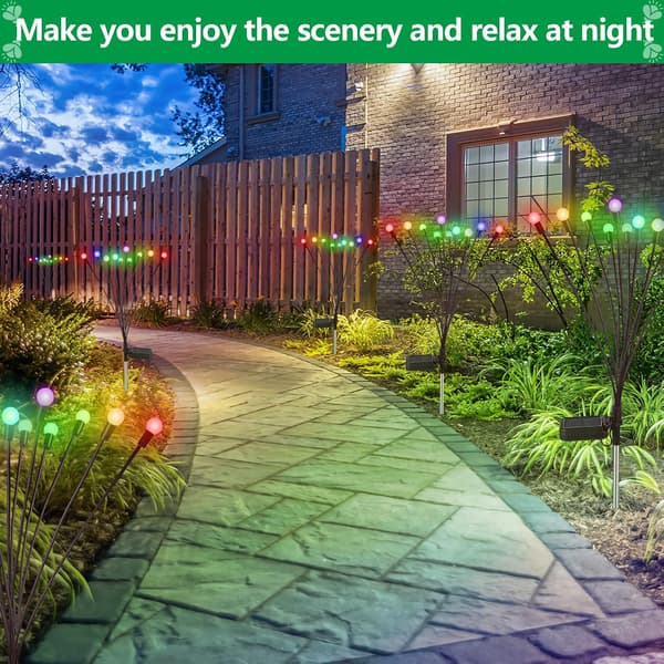 2 stk, 12 LED solcelled hagebelysning, utendørs solcellelamper, dekorative utendørs solcellelamper, IP65 vanntett, farge.