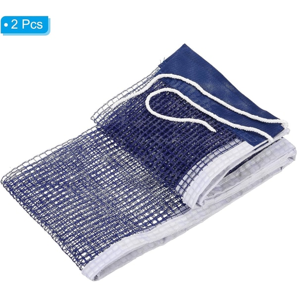 Bordtennisnät Ersättning, 2 Pack Pingis Nät Sträng Spänning Utrustning Tillbehör PE för Inomhus Utomhus, Blå