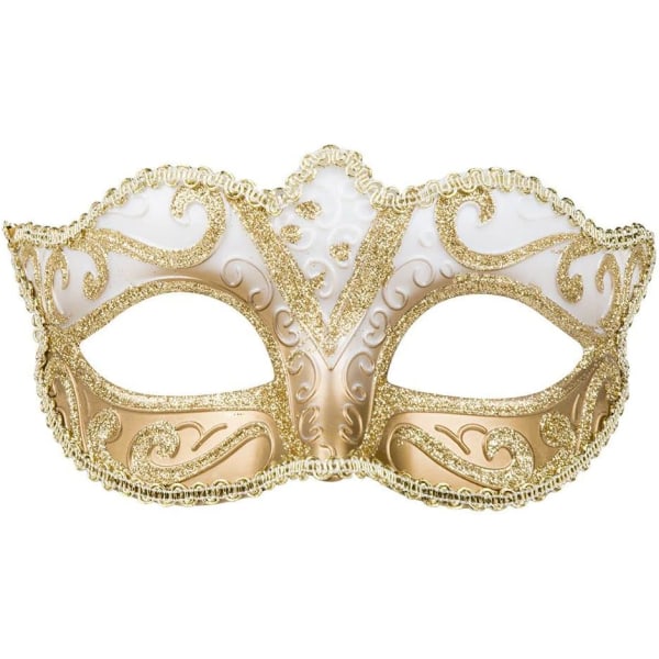 Venedig Felina øjenmaske, guld, elastik, ornamenter, maskeradekugle