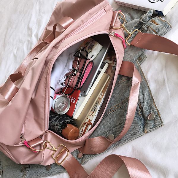 Separeret Fitness Sportstaske Tør og Våd, Vandtæt Duffel Bag Med Skorum Til Rejser Yoga Camping Til Kvinder Pink