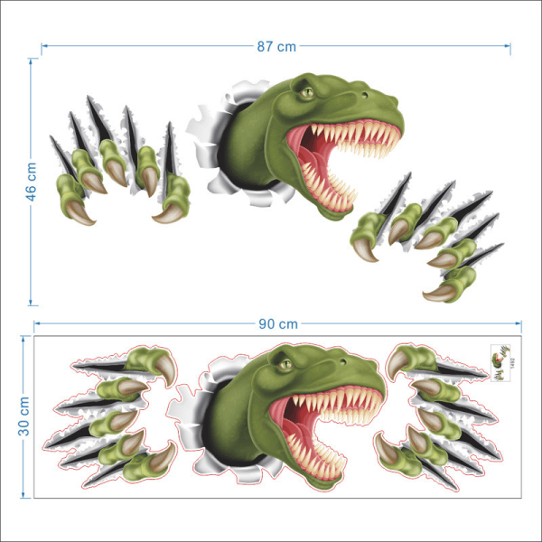 3D Dinosaurie Väggdekaler Väggdekaler Mural Dekaler för Sovrum Vardagsrum TV-vägg