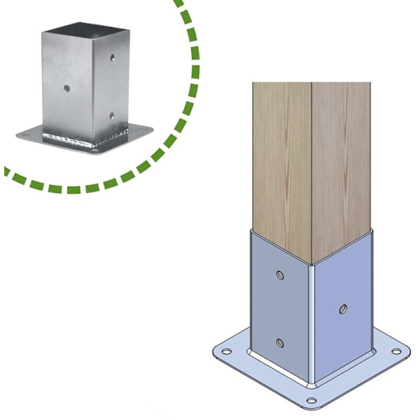 Stolpeankre 4 stk. Galvaniseret metal 101 mm