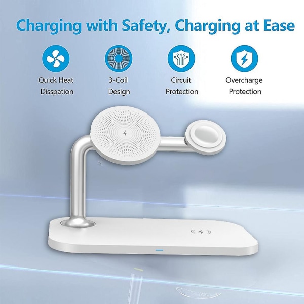 Magnetisk trådlös laddningsstativ, 15w snabbladdningsdockningsstativ LED-indikator kompatibel med Magsafe Iphone 13/12 Pro Max Mini