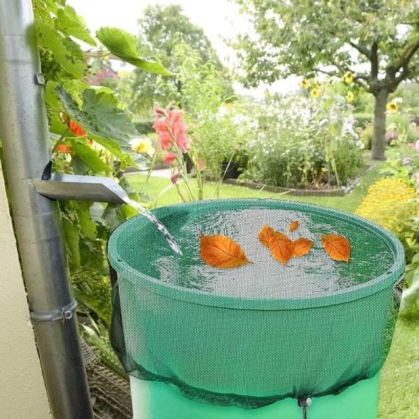 Regntønne dekselnett, regntønne dekselnett med snøring, justerbart regnnett, mygg- og løvbeskyttelse, 80 cm