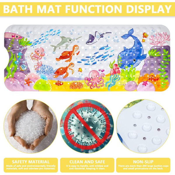 Industrielle badematter for barn, babybadematter, badekar for barns badematter, barnetepper med husker for bad