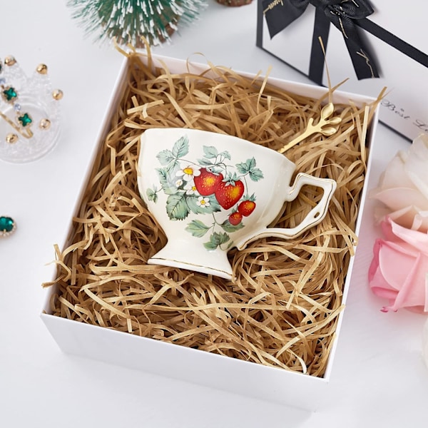 500g Brunt Strimlat Papper, Mjukt och Krispigt för Inslagning, Perfekt Fyllning för Presentaskar, Paket och Korgar
