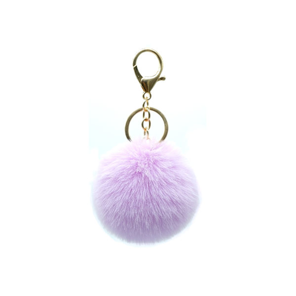 1 stk. nøglering med fluffy pom pom til bil taske charm (tilfældig farve)