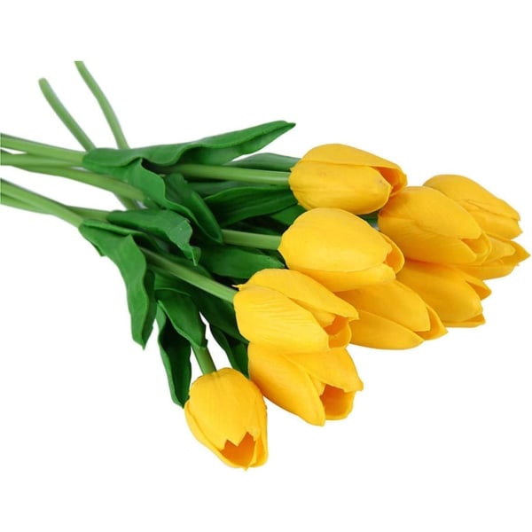 1 kunstig tulipanbukett dekorasjonshus (gul)