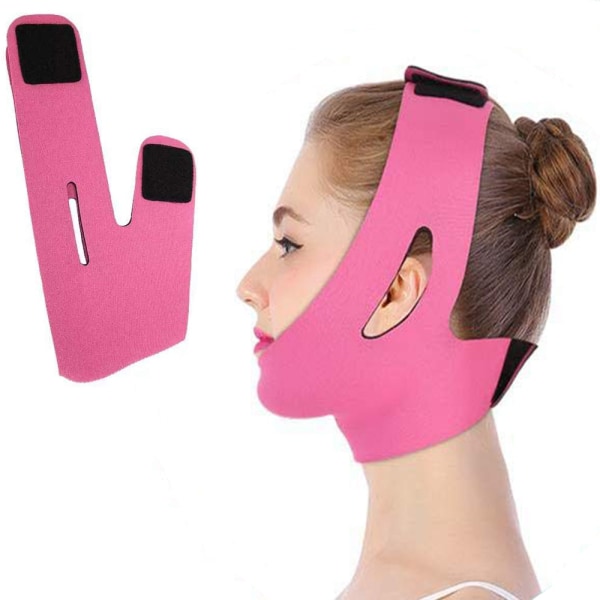 2-pack ansiktsbantningsbandagebälte, återanvändbar V-linje ansiktsmask