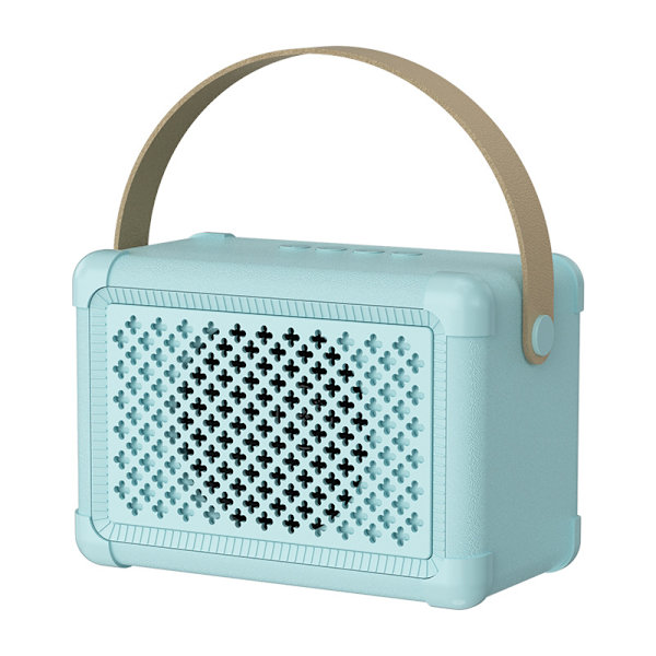 Högtalare med Handtag Trådlös - Bärbar Retro Musik Högtalare | Trådlös 5.0 Högtalare Resa Musikspelare Kompatibel med Subwoofer Blå