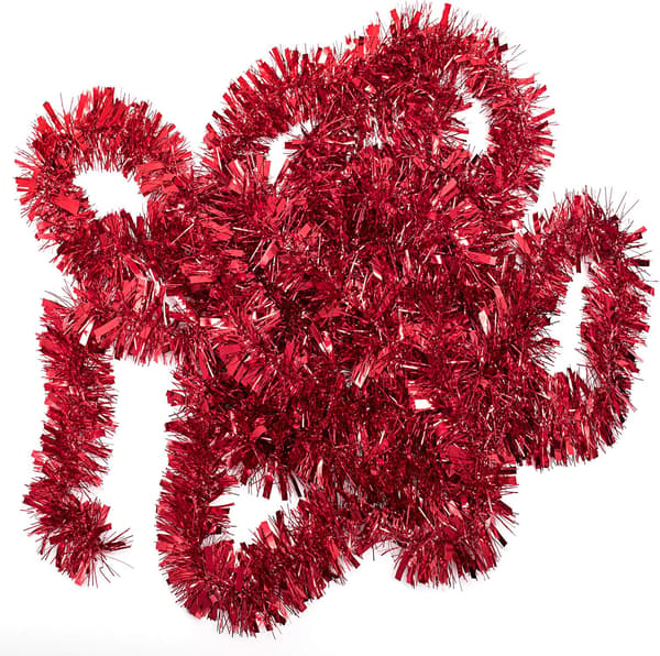 10 stk. rød metallic twist guirlande