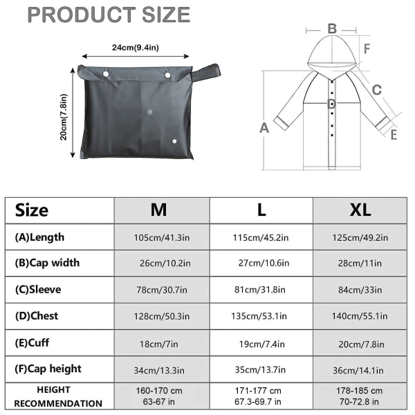 Tjock och snygg stormtålig regnrock Reseregnrock XL(XL)