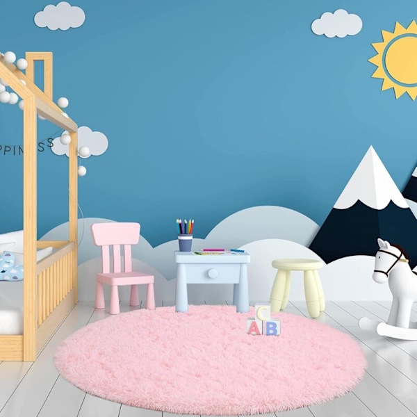 Rundt teppe Shaggy Shaggy Stue Stort Senge Senge Størrelse Teppe Teppe For Soverom Dekorativt Teppe Moderne Stil For Stue Soverom Sofa (p
