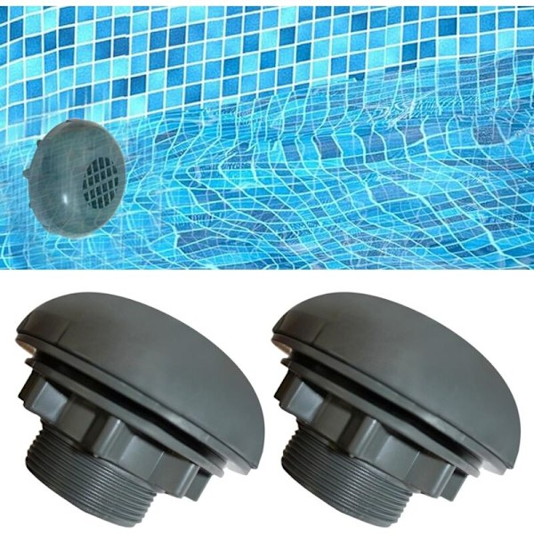 Inlopps-/Utloppsventil Kompatibel med Coleman, Intex, Bestway, Filterpump för ovanjordspool, Ersättningsdelar för poolpump, för 1-1/2 tums slang (2-pack)