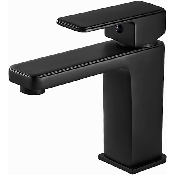 Moderne matsort badeværelsesarmatur, elegant design badeværelsesvaskhane, sort messing håndvaskarmatur, enkeltgrebs badeværelsesarmatur, G 3/8 standard tilbehør