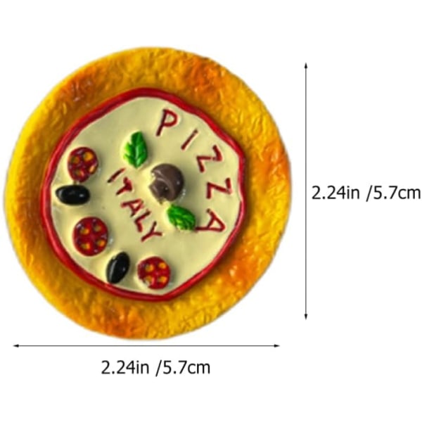 Sæt af 6 Søde Mad Køleskabsmagneter 3D Pizza Ægpande Tekande Lim Mini Køleskabsmadmodeller til Køkken Kontor Tørring