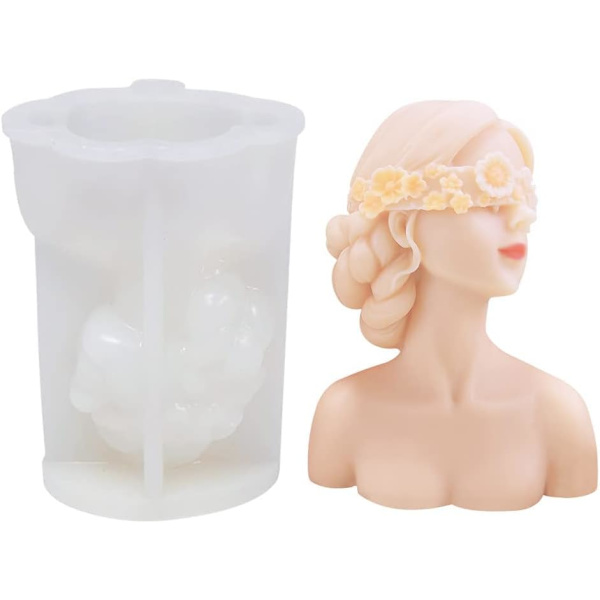 Hårbånd - Lysdekoration 3D silikoneform 3D silikone lysform til kvinder, Hjemmelavet kunst hovedform