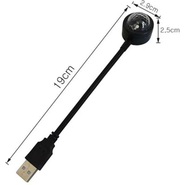 Bilens inre atmosfäriska ljus, Auto LED USB-takets atmosfäriska ljus Intelligent röststyrning med 4 färger, Plug and Play Bilens inre ljus för Cei