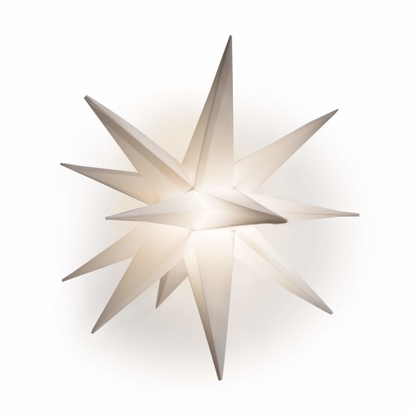 14\" LED Moravian Star Tree Topper - Lysende hvit juletre stjernetopp - (Hvit LED)