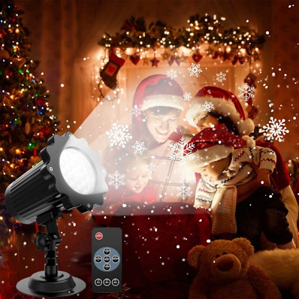 Jul LED-projektor för utomhusbruk, vattentät projektor med fjärrkontroll, jul- och Halloween-dekorationsprojektor för inomhusfestival