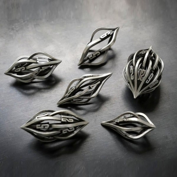 DND Dungeons and Dragons Tärningssats, 7PCS/Set DD Tärningar, ZHOORQI Polyhedral Tärningssats Metall Tärningssats för Rollspel, Pathfinder, The Arcanum Tärningssats f