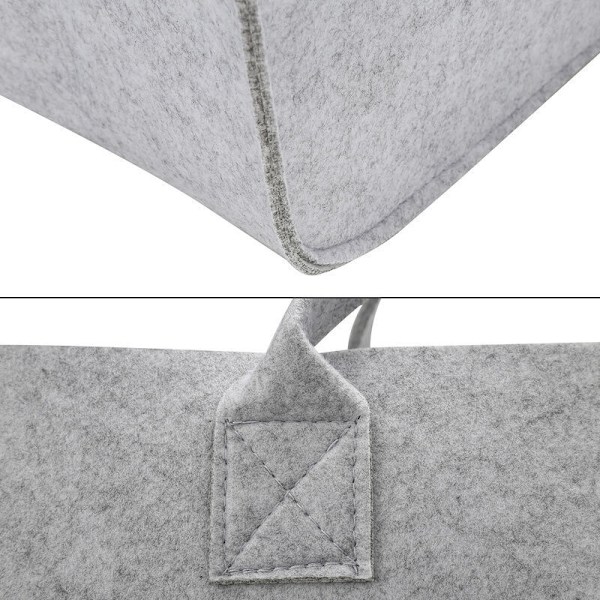 Filtväskor 2-delad filt korg för vedförvaring, stor hopfällbar filt - filt - grå 50 x 25cm