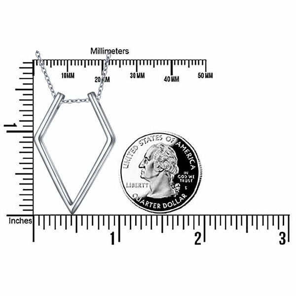 Enkelt V-format halsband, S925 sterling silver ihåligt hänge, su