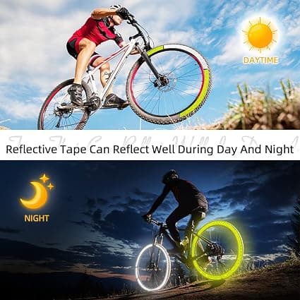 2 st 5 cm x 3 m reflextejp (gul och vit) Varningstape Reflextejp Säkerhetsmarkeringstape Självhäftande reflexdekal Cykel bil