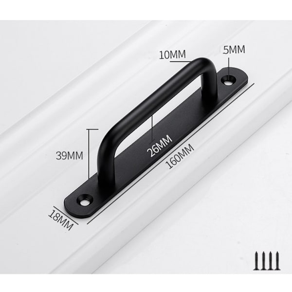2 stk. Skydedørsgreb, sort（160mm）